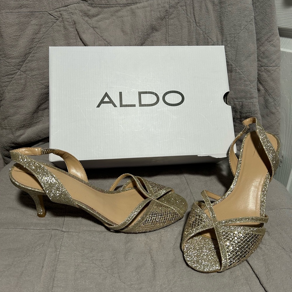 ALDO Women's Gold Strappy Heels